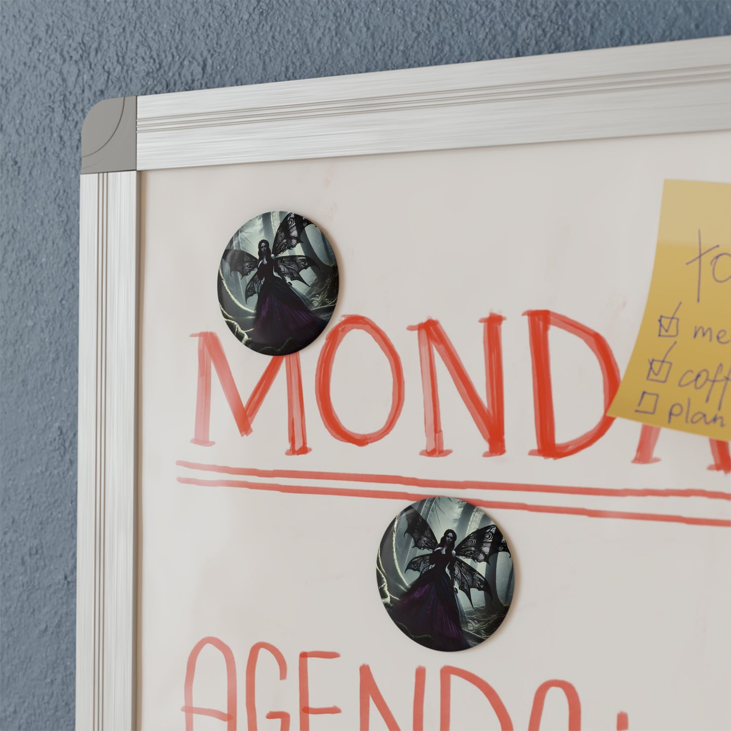 Button Magnet, Round – Gothic Fairy in the Woods Design