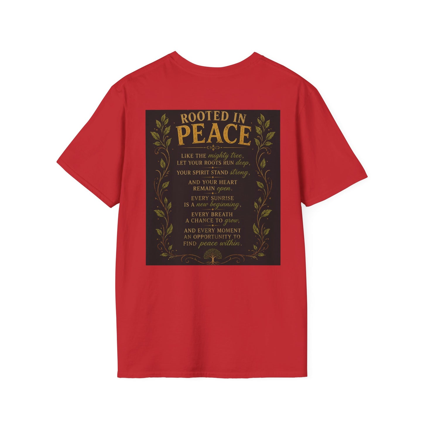 Tree of Serenity "Rooted in Peace" Unisex Softstyle T-Shirt