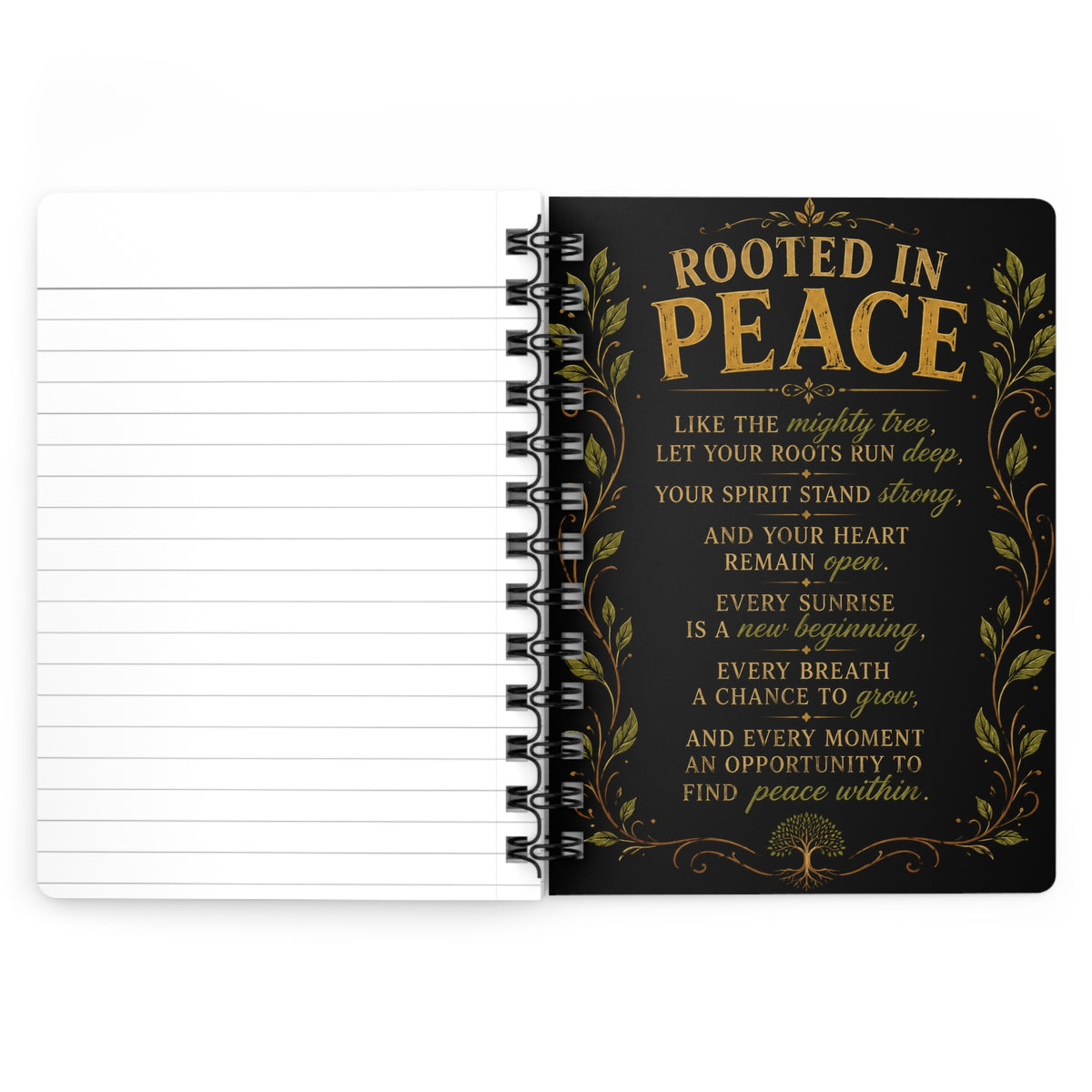 Tree of Serenity Meditation Spiral Bound Journal