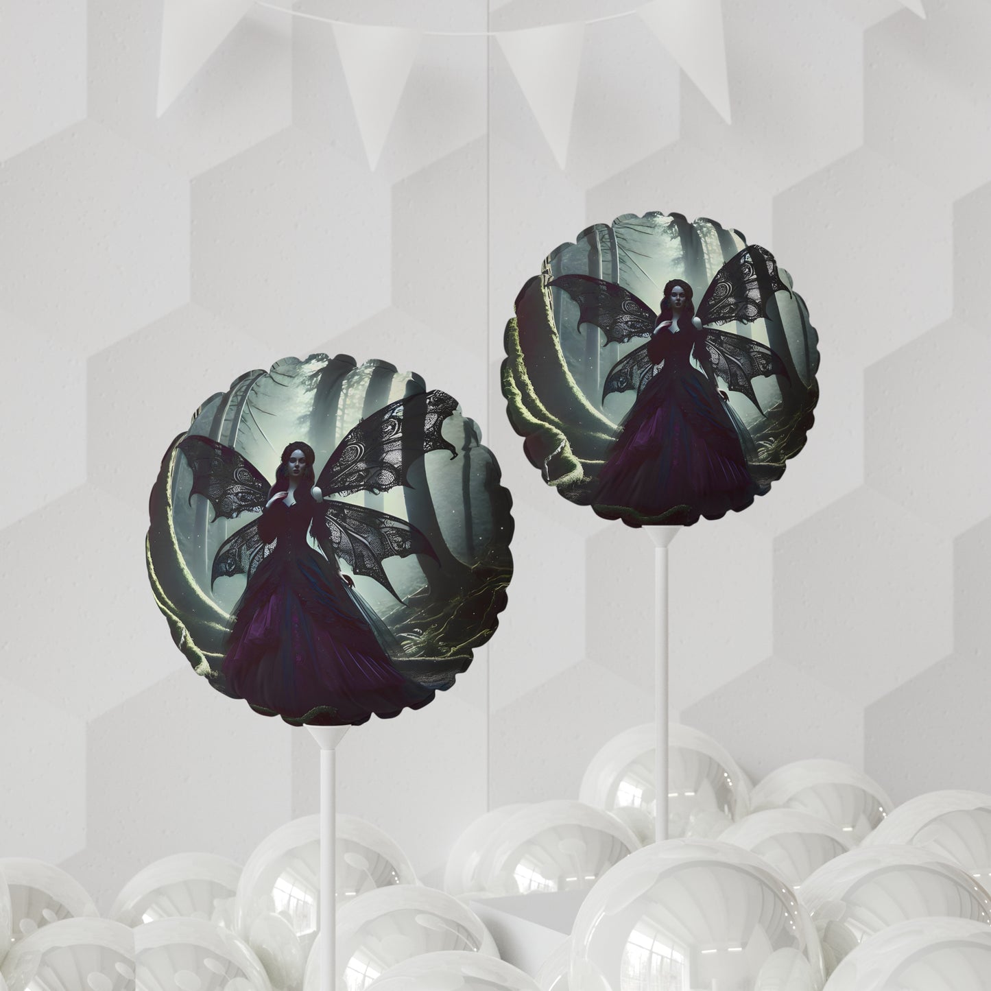 Balloon (Round and Heart-shaped), 11" – Gothic Fairy in the Woods Design