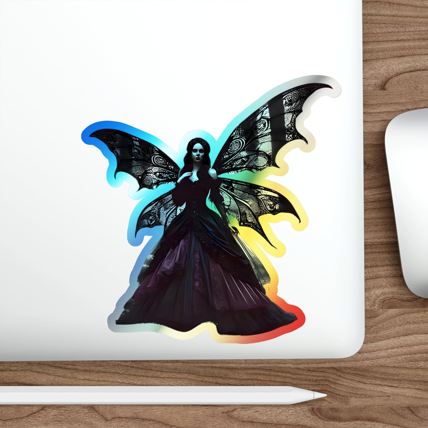 Holographic Die-cut Stickers – Gothic Fairy Design