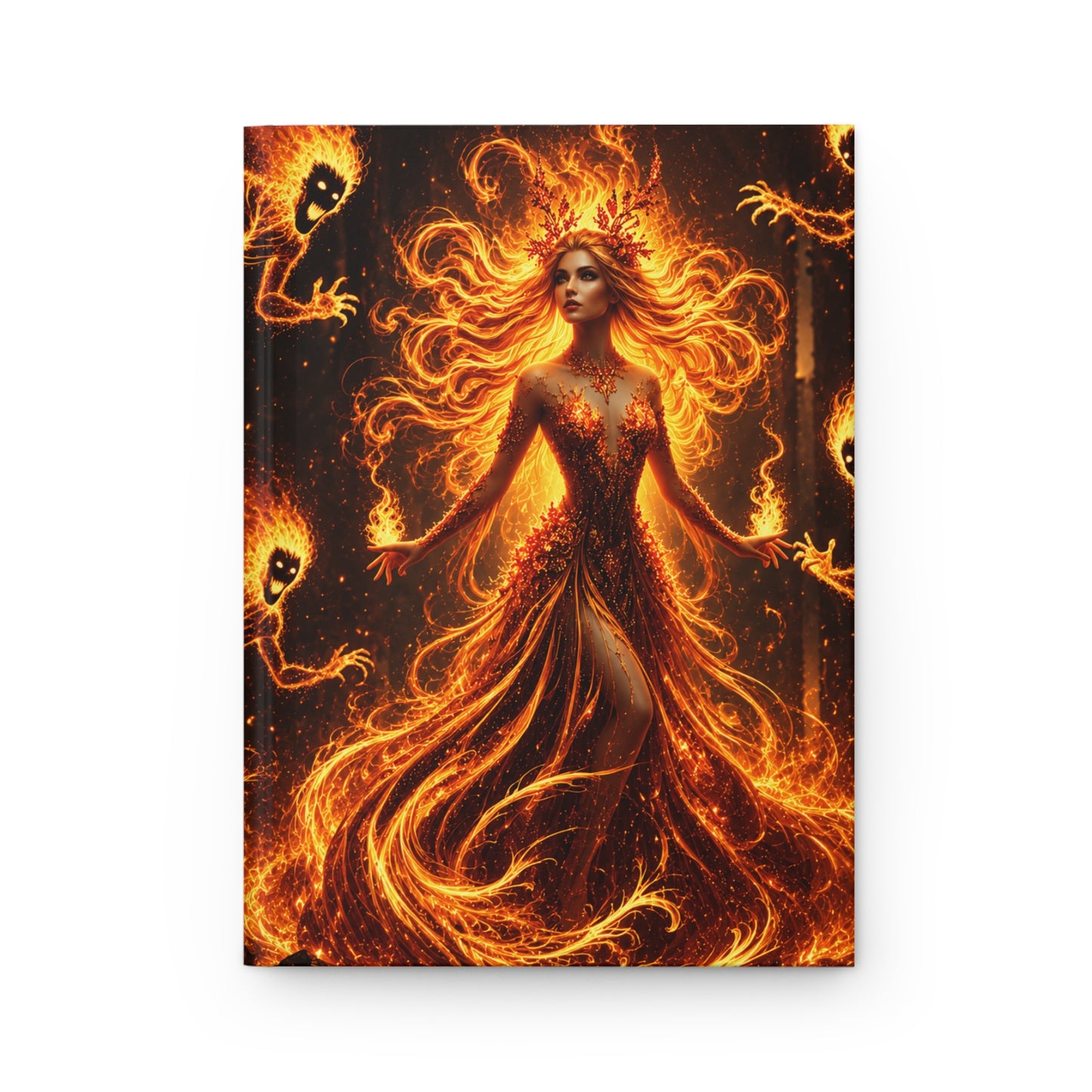 Ember Queen: Fire Goddess Hardcover Journal – Matte Fantasy Notebook