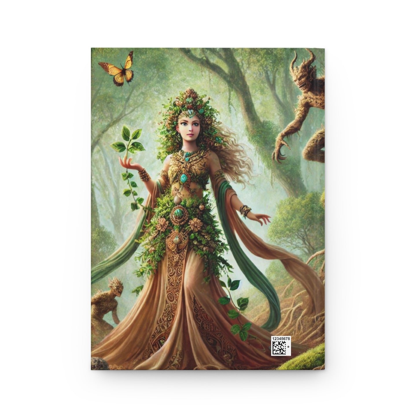 Enchanted Forest Nature Goddess Hardcover Journal – Matte Woodland Fantasy Notebook