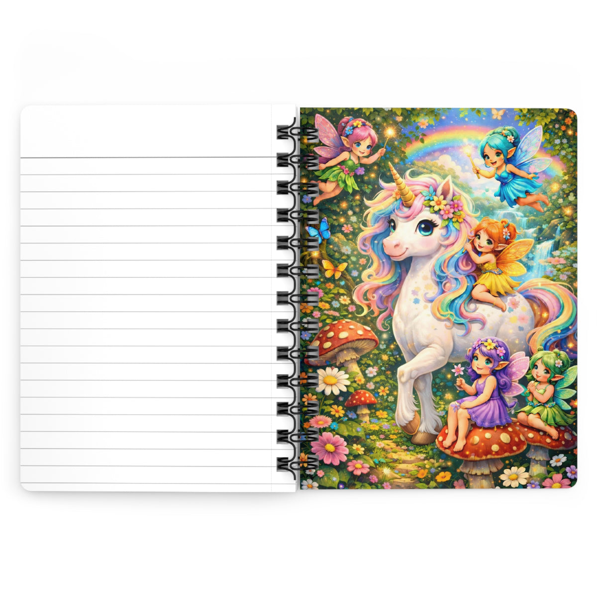 Enchanted Unicorn & Pixie Friends Spiral Bound Journal