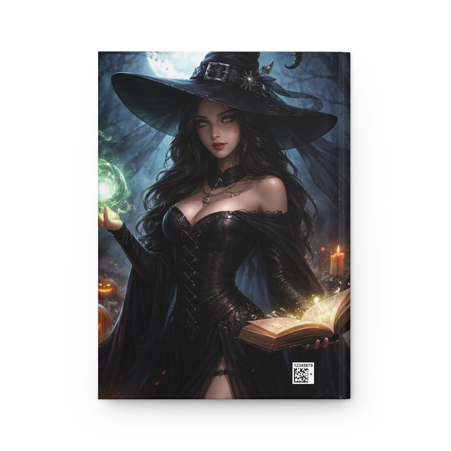 Moonlit Witch Spellbound Journal – Matte Hardcover Grimoire Notebook