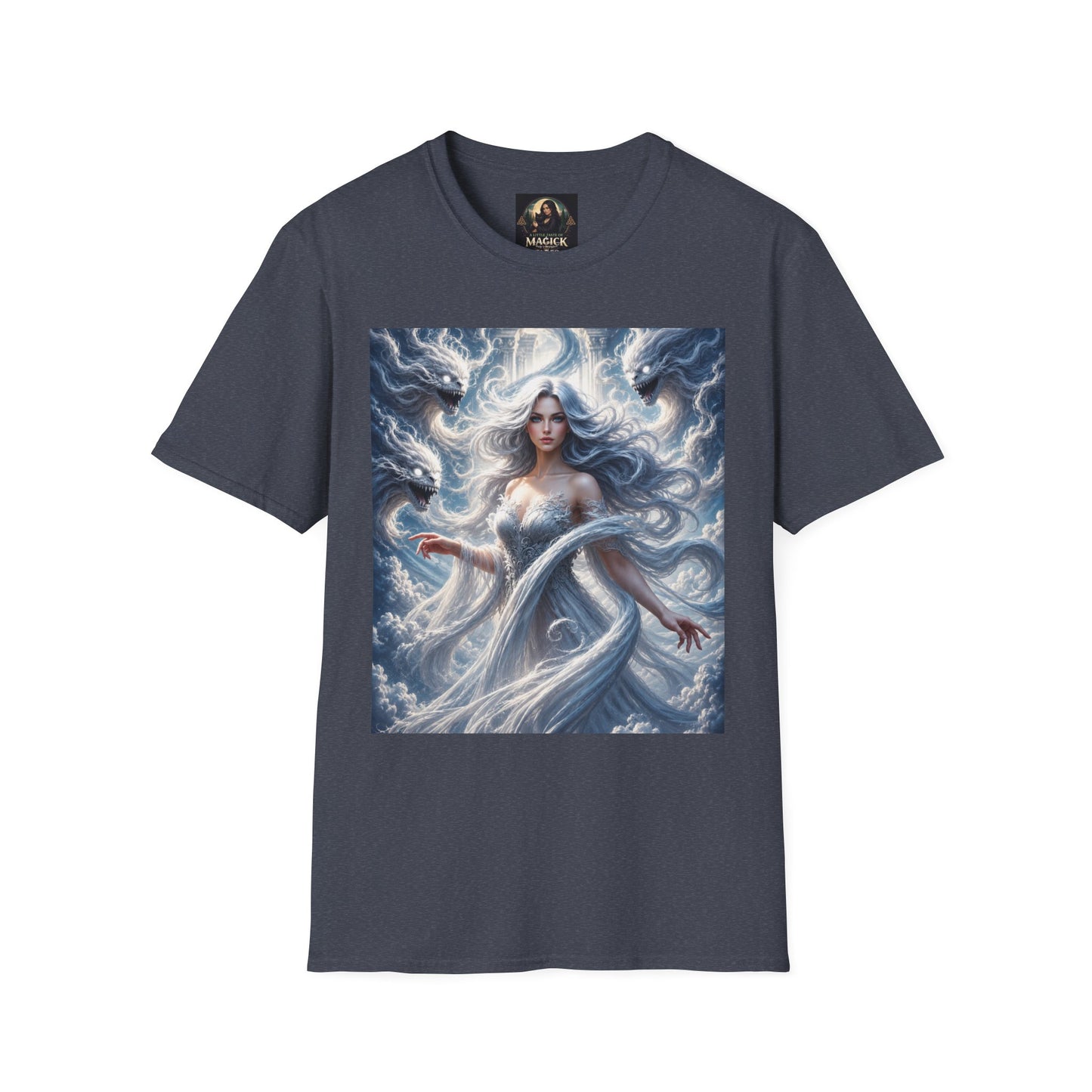 Air Goddess Surrounded by Celestial Wind Spirits Unisex Softstyle T-Shirt