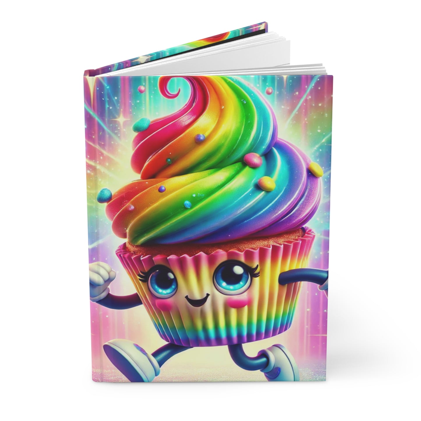 Rainbow Smiles Cupcake Hardcover Journal
