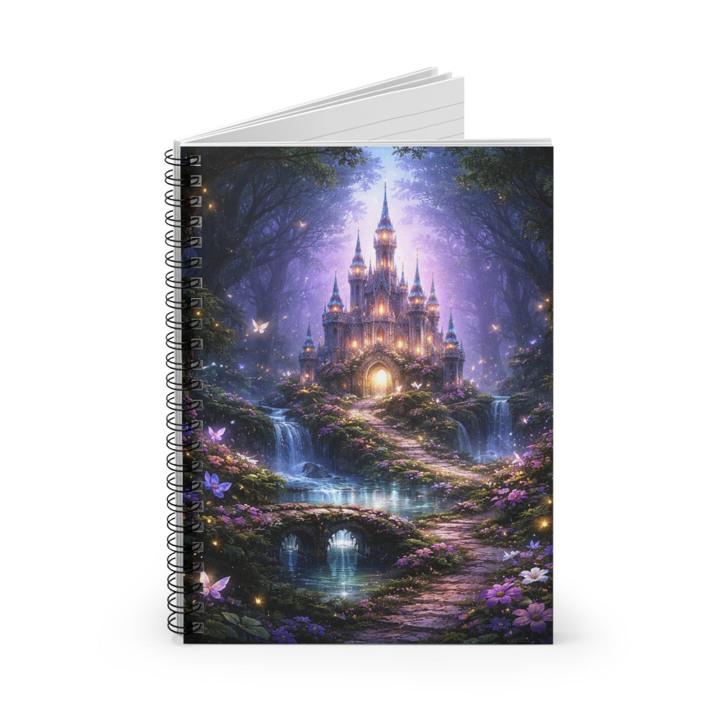 Enchanted Fairy Castle Spiral Notebook – Magical Forest Fantasy Journal