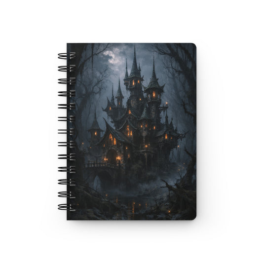 Spiral Bound Journal – Gothic Moonlit Castle in an Enchanted Forest