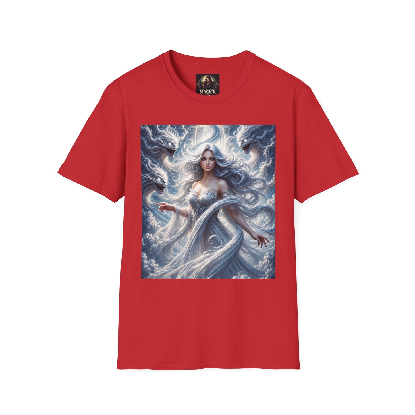 Air Goddess Surrounded by Celestial Wind Spirits Unisex Softstyle T-Shirt