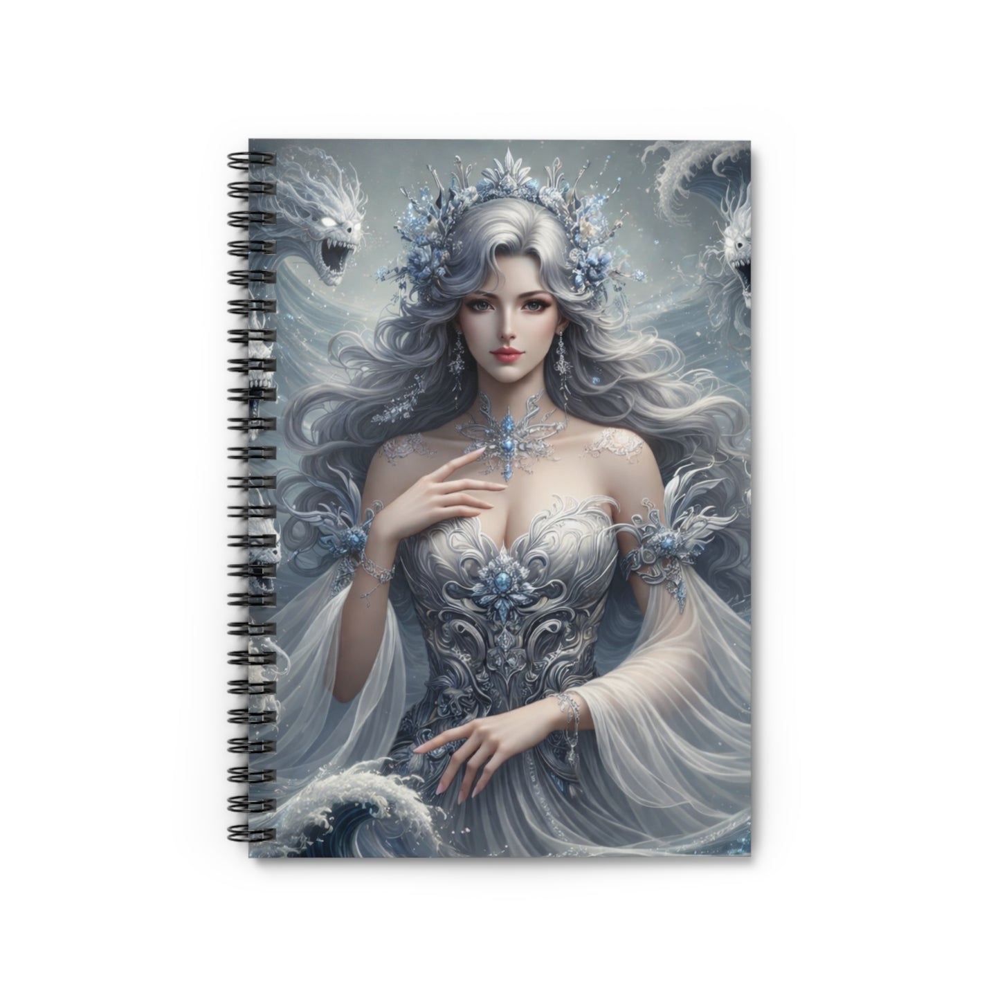 Spiral Notebook – Ruled Line | Water Goddess with Water Demons Cover