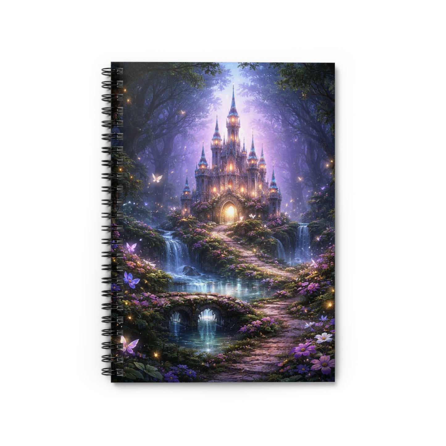Enchanted Fairy Castle Spiral Notebook – Magical Forest Fantasy Journal