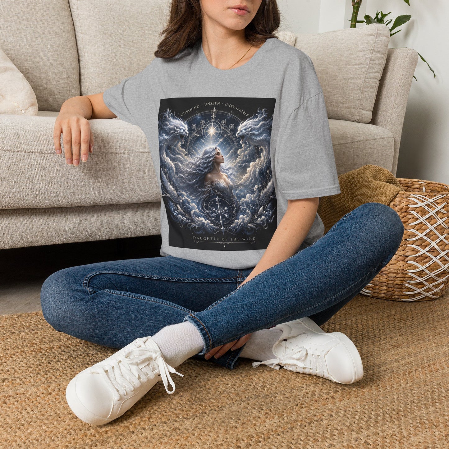 Daughter of the Wind – Celestial Air Goddess Fantasy Unisex Softstyle T-Shirt