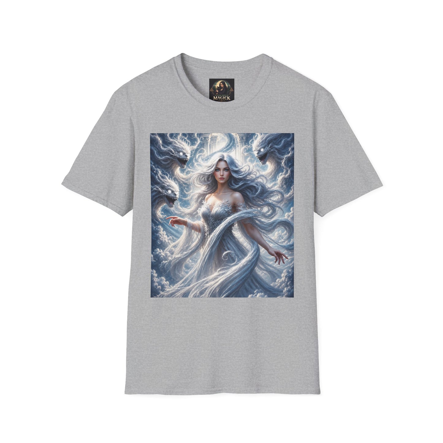Air Goddess Surrounded by Celestial Wind Spirits Unisex Softstyle T-Shirt
