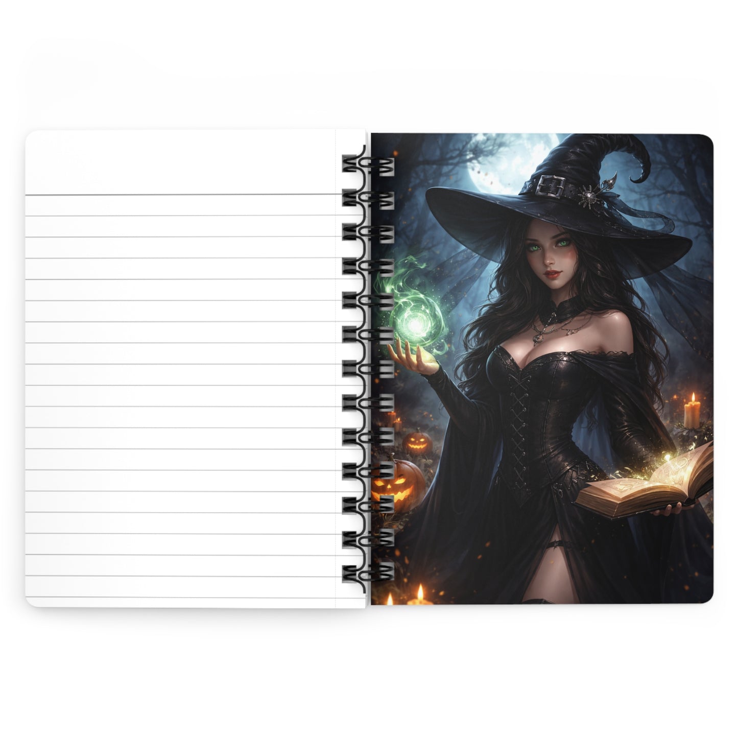 Enchanted Moonlit Witch Spiral Journal