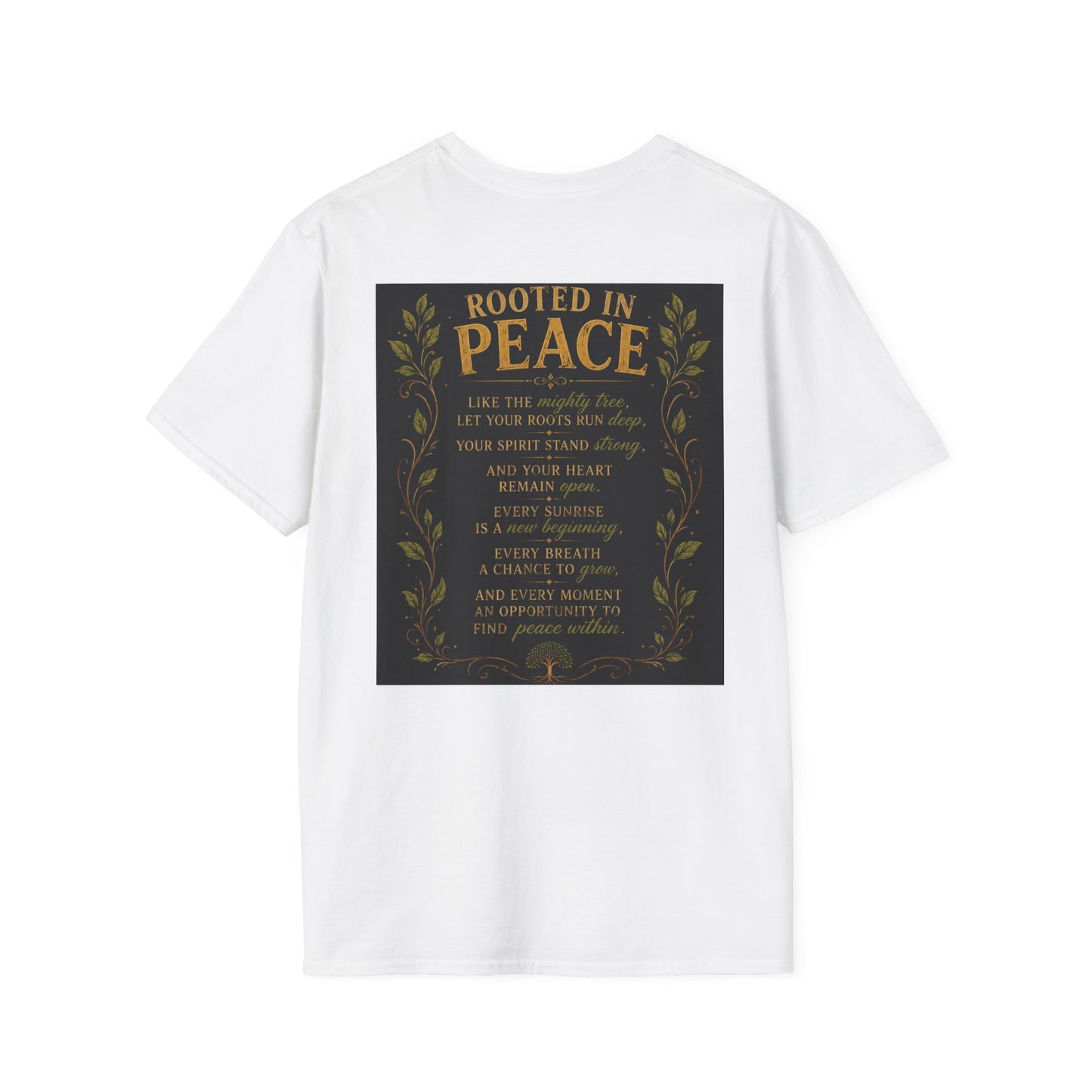 Tree of Serenity "Rooted in Peace" Unisex Softstyle T-Shirt