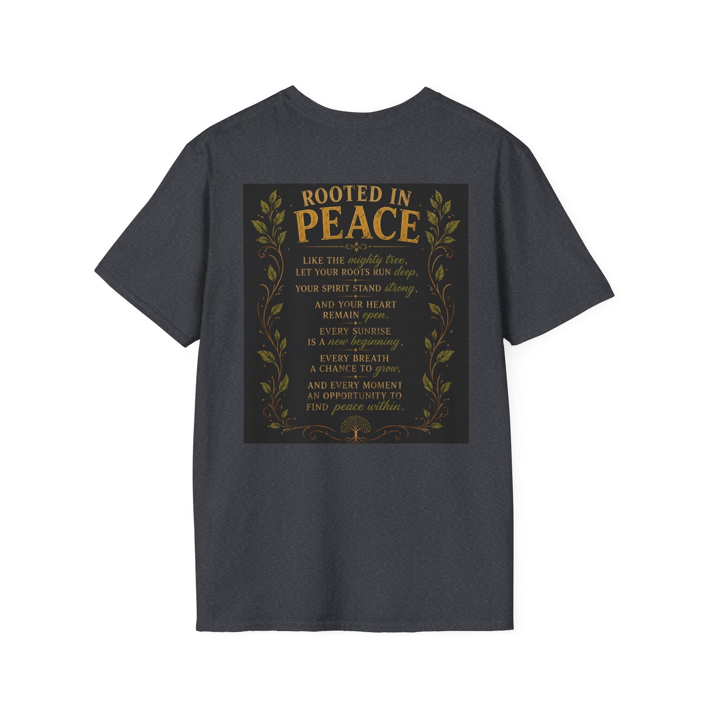 Tree of Serenity "Rooted in Peace" Unisex Softstyle T-Shirt