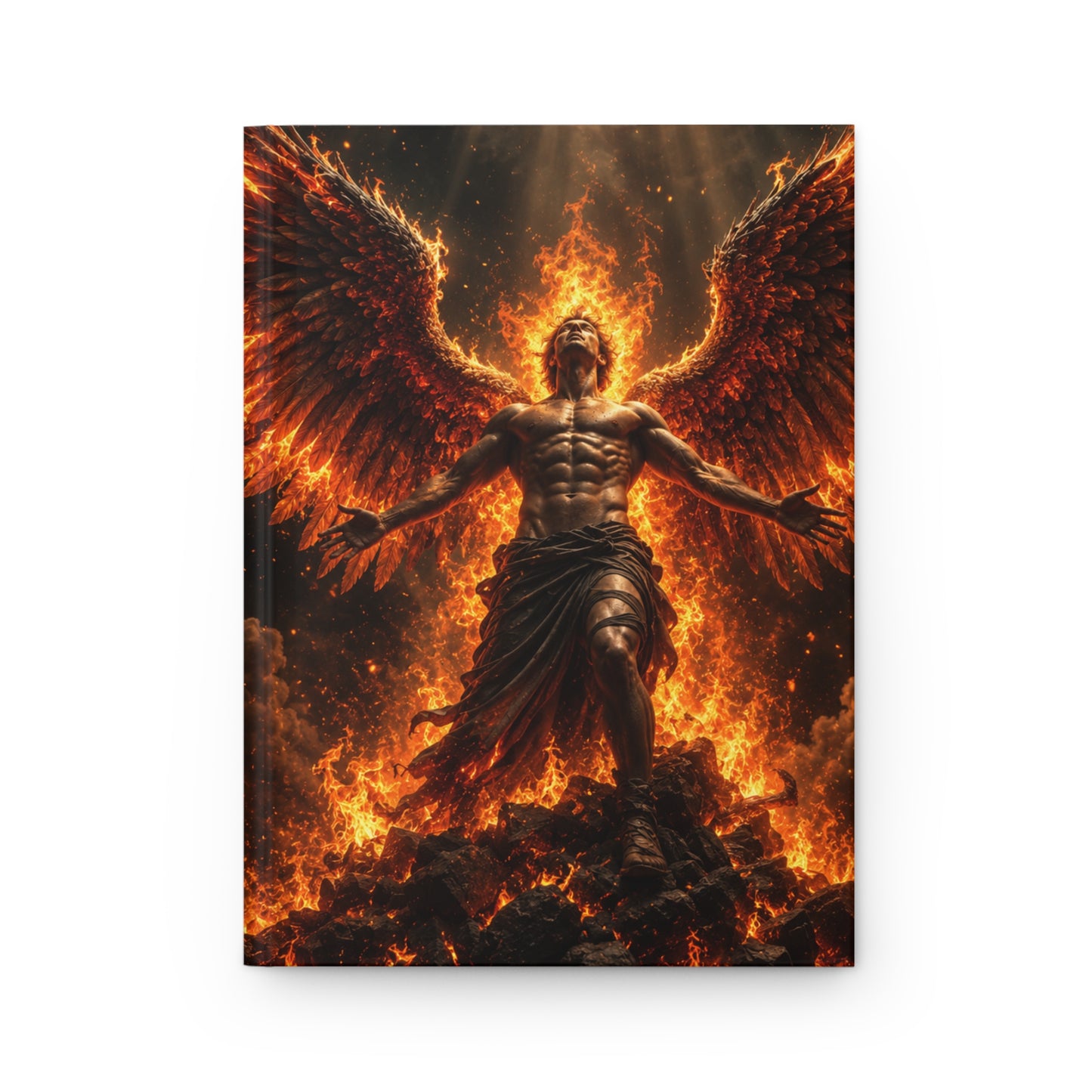 Hardcover Journal Matte (Lined) – Blazing Fire Angel with Fiery Wings