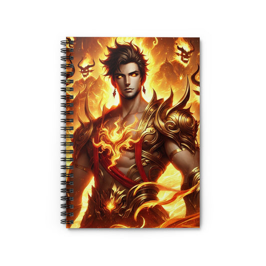 Fire God & Fire Demons Spiral Notebook — Ruled Journal for Mythic, Fantasy Art Lovers