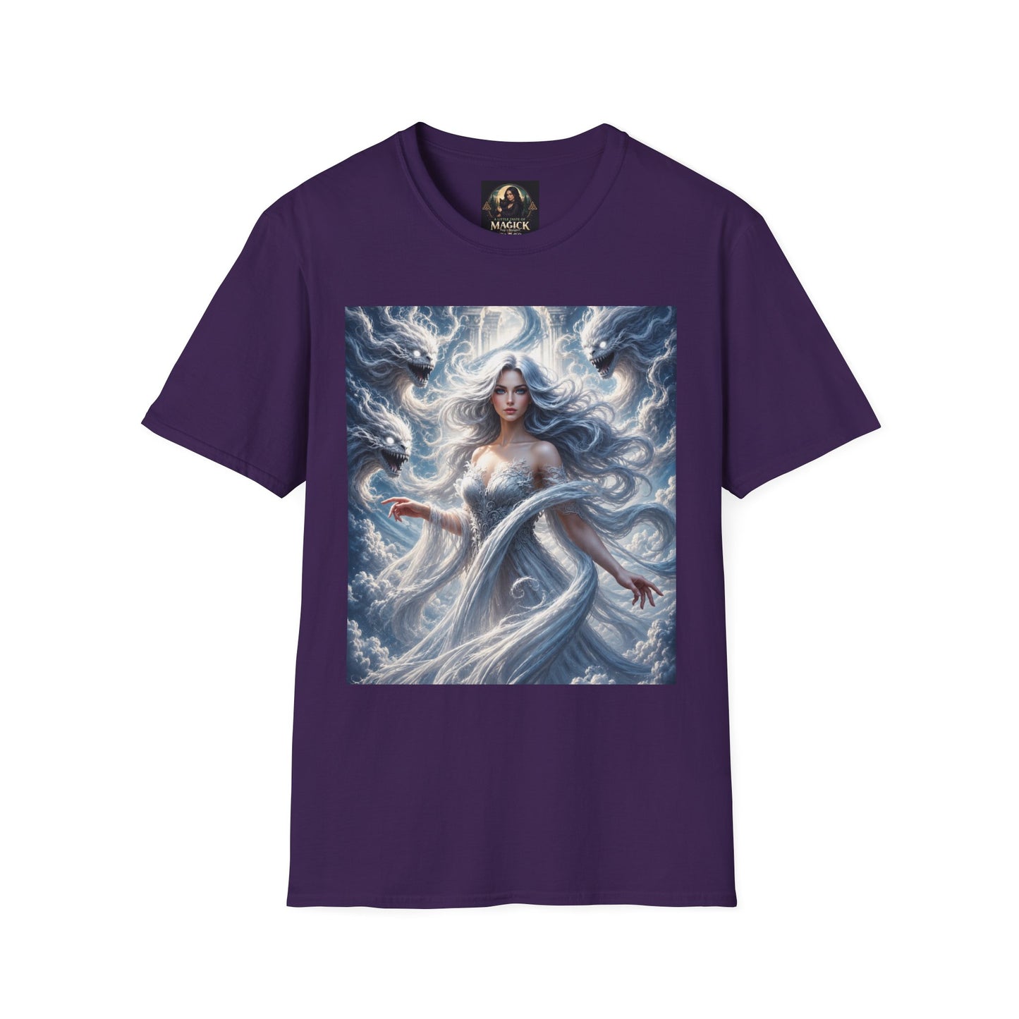 Air Goddess Surrounded by Celestial Wind Spirits Unisex Softstyle T-Shirt
