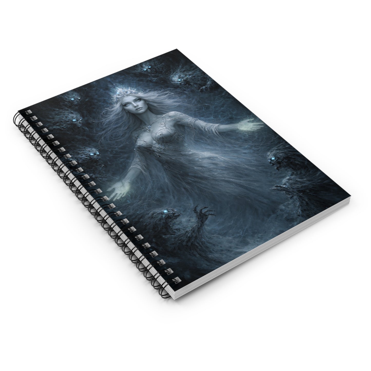 Spiral Notebook – Ruled Line | 118 Pages | 6" x 8" Ghostly Goddess Cover