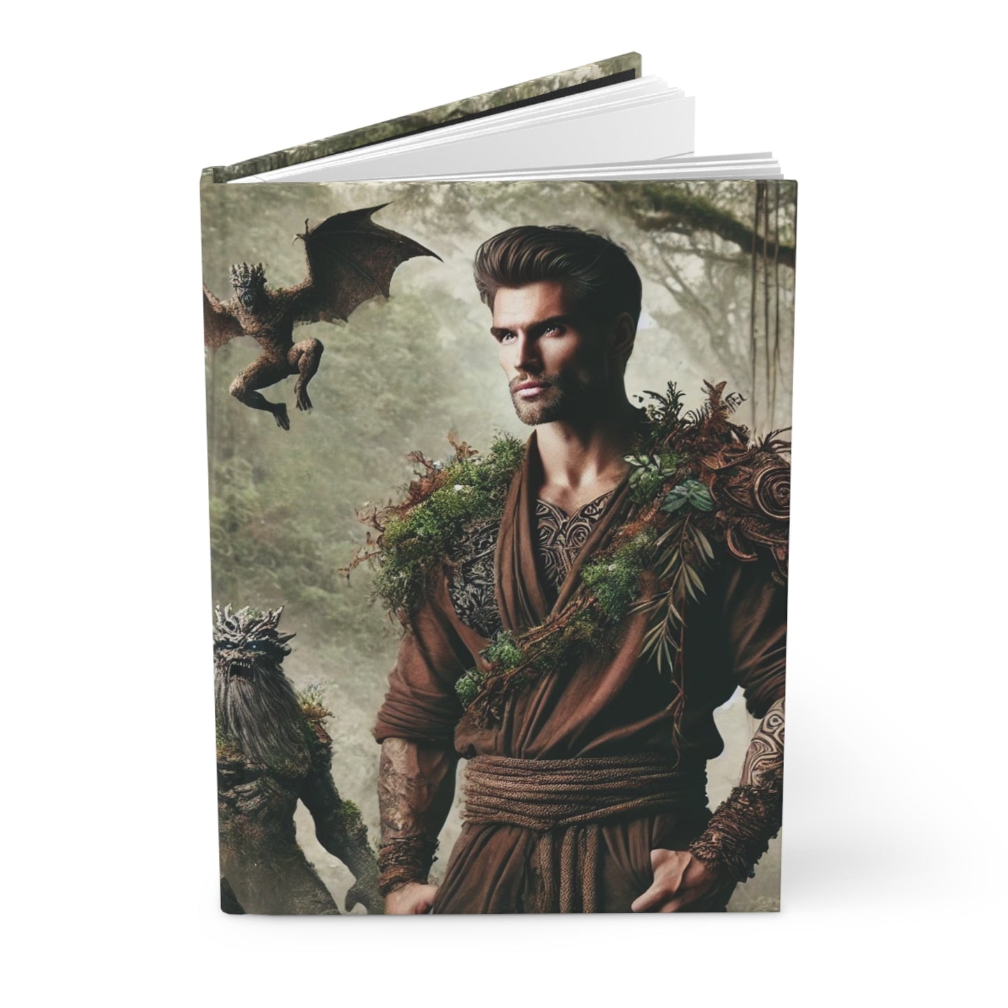Earth God Guardian Hardcover Journal – Matte Fantasy Forest Deity Notebook