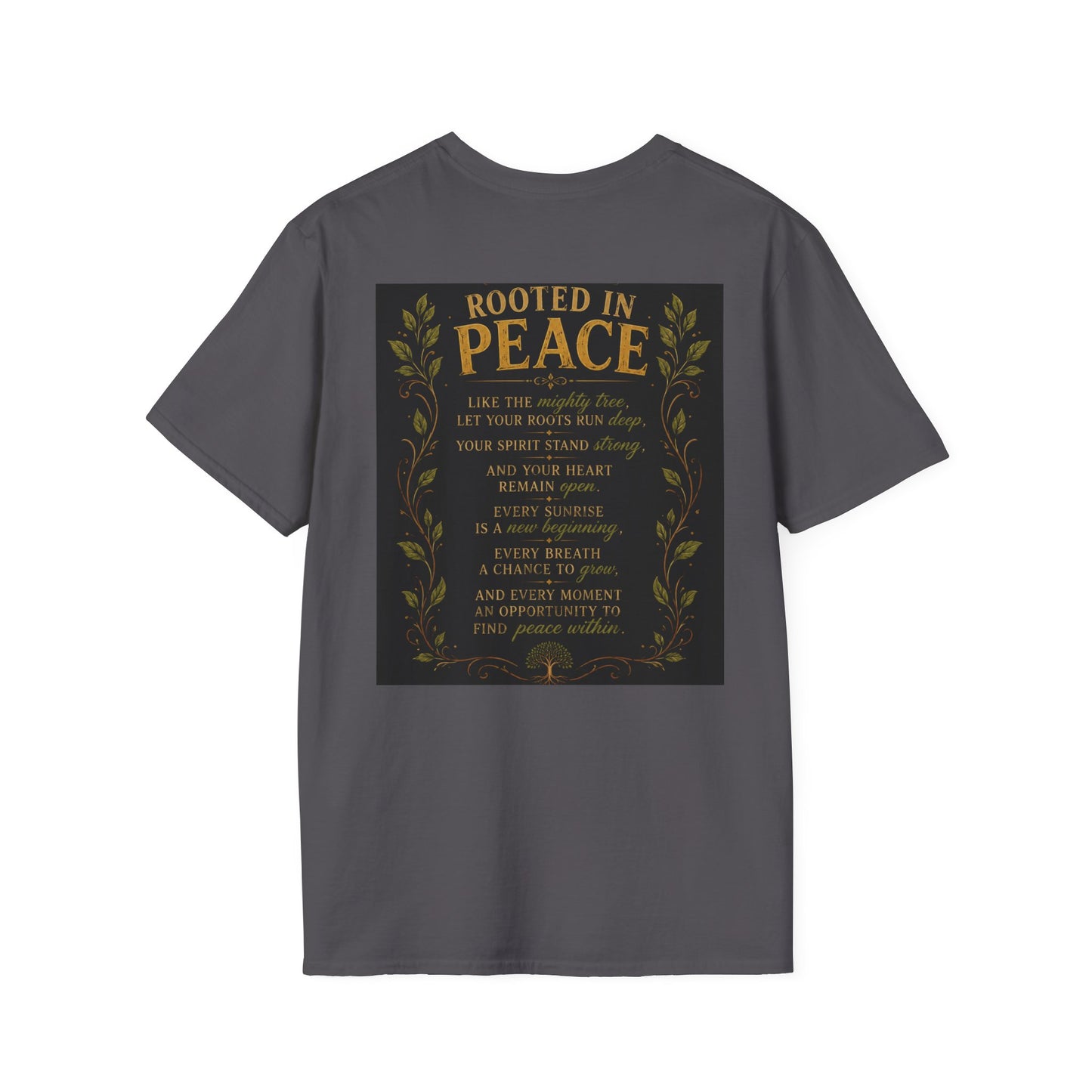 Tree of Serenity "Rooted in Peace" Unisex Softstyle T-Shirt