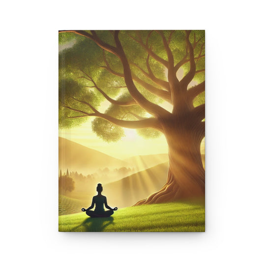 Golden Light Meditation Tree Hardcover Journal – Matte Spiritual Notebook