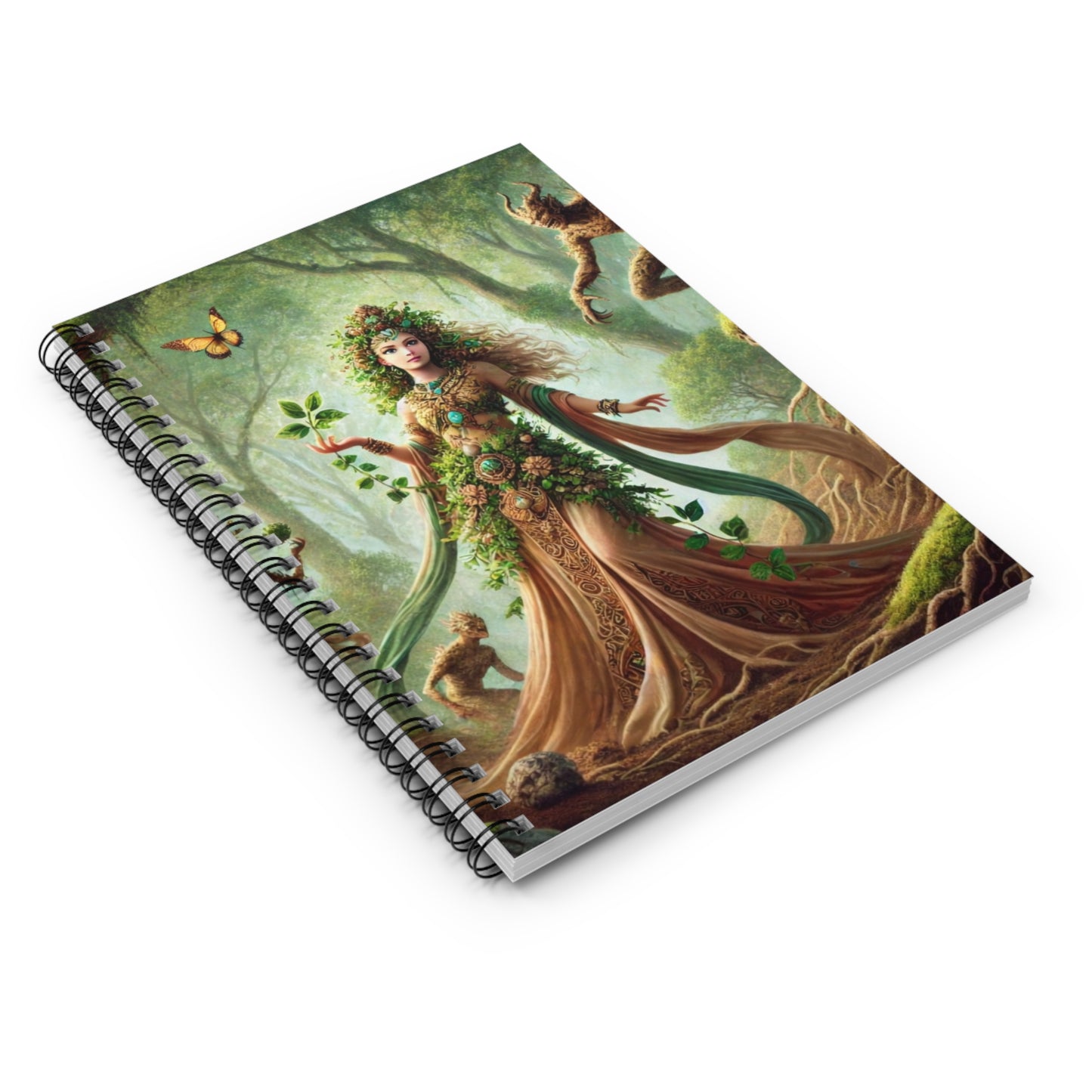 Earth Goddess Spiral Notebook — 'Earth Goddess Surrounded by Earth Demons' Ruled Journal
