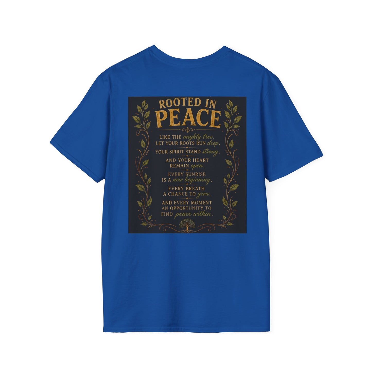 Tree of Serenity "Rooted in Peace" Unisex Softstyle T-Shirt