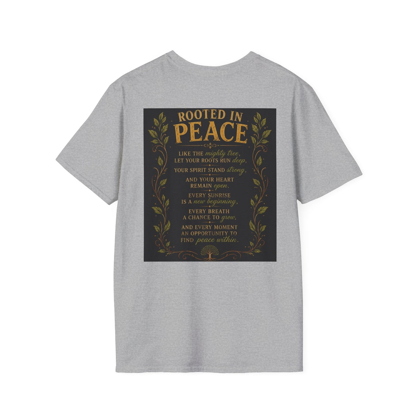 Tree of Serenity "Rooted in Peace" Unisex Softstyle T-Shirt