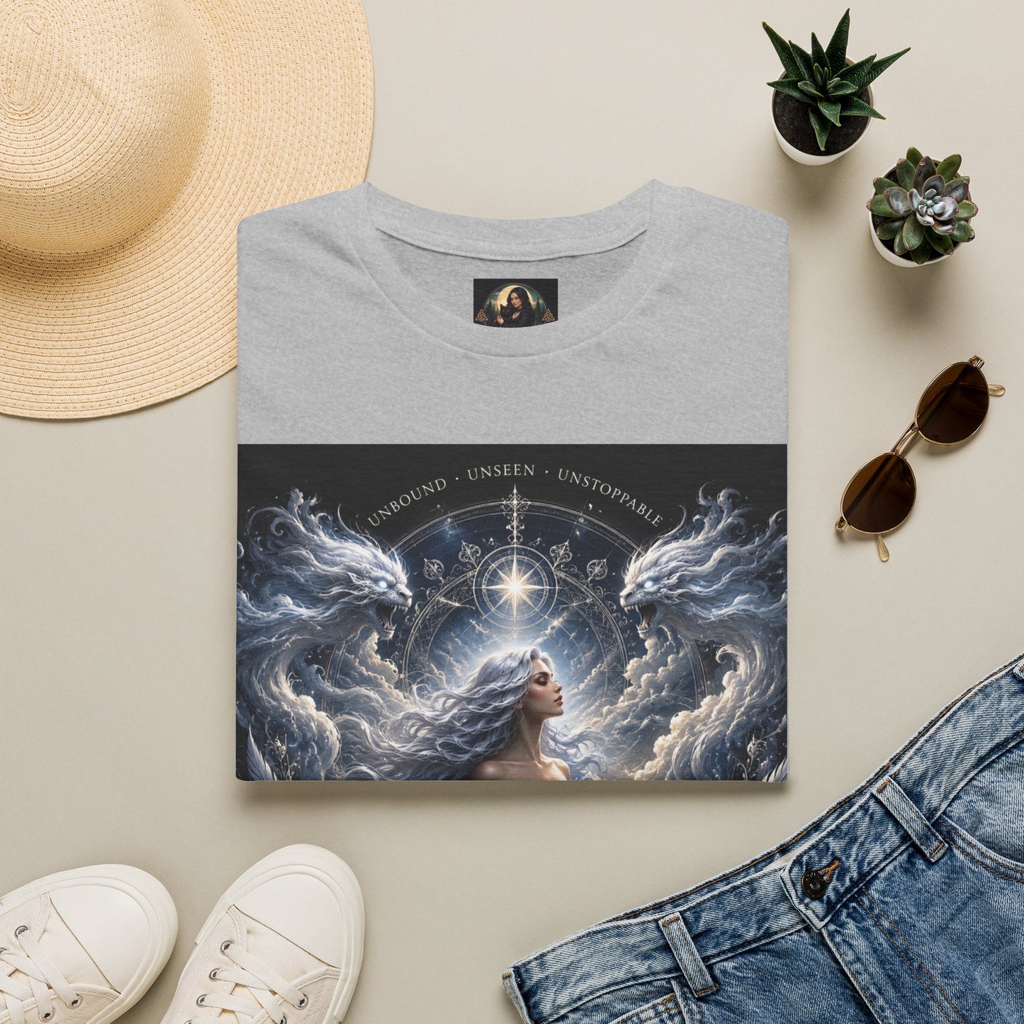 Daughter of the Wind – Celestial Air Goddess Fantasy Unisex Softstyle T-Shirt