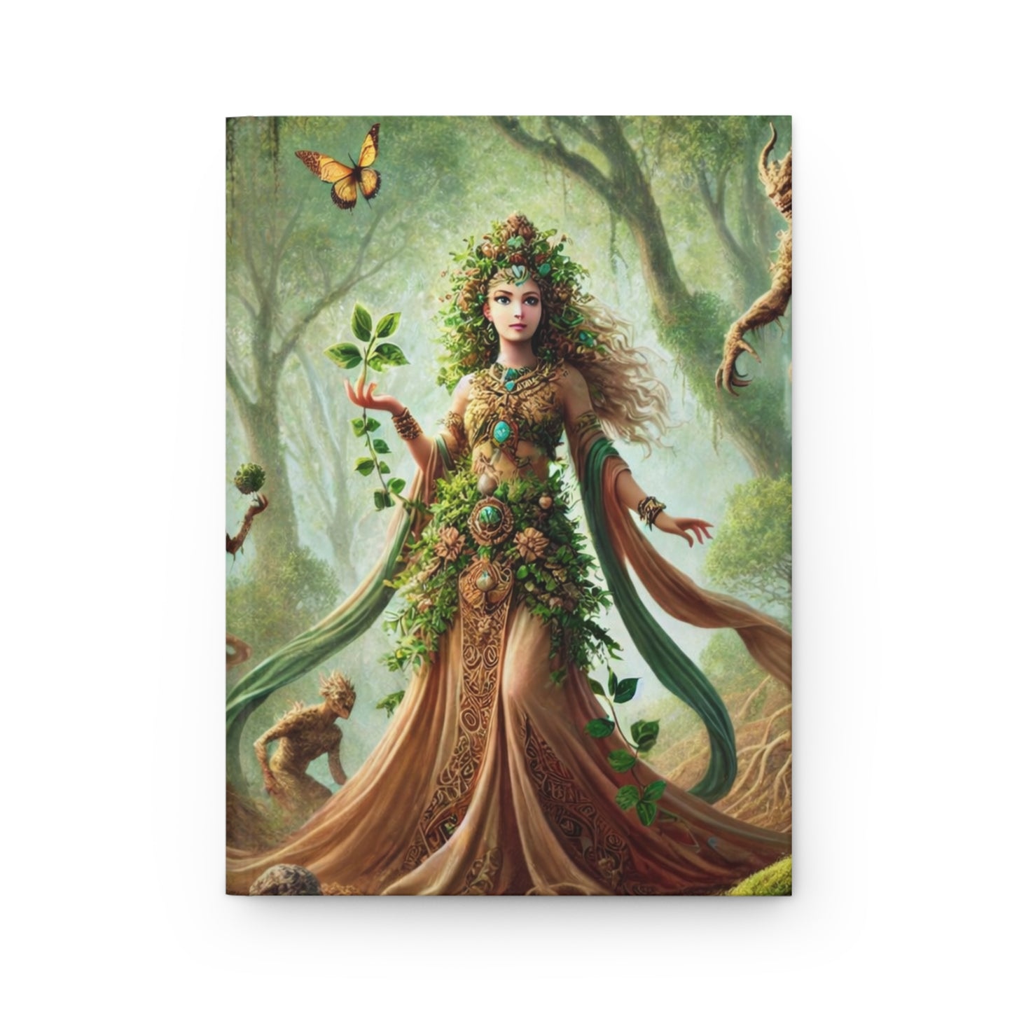 Enchanted Forest Nature Goddess Hardcover Journal – Matte Woodland Fantasy Notebook