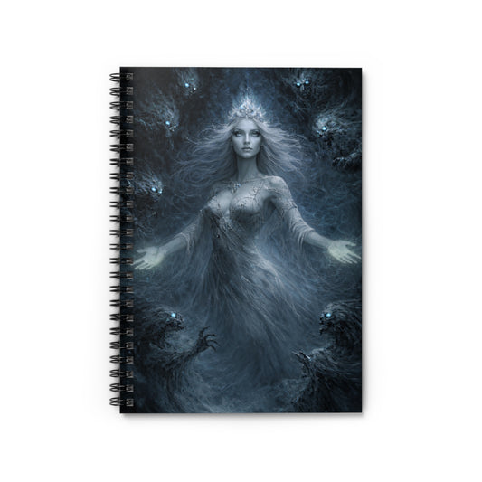 Spiral Notebook – Ruled Line | 118 Pages | 6" x 8" Ghostly Goddess Cover