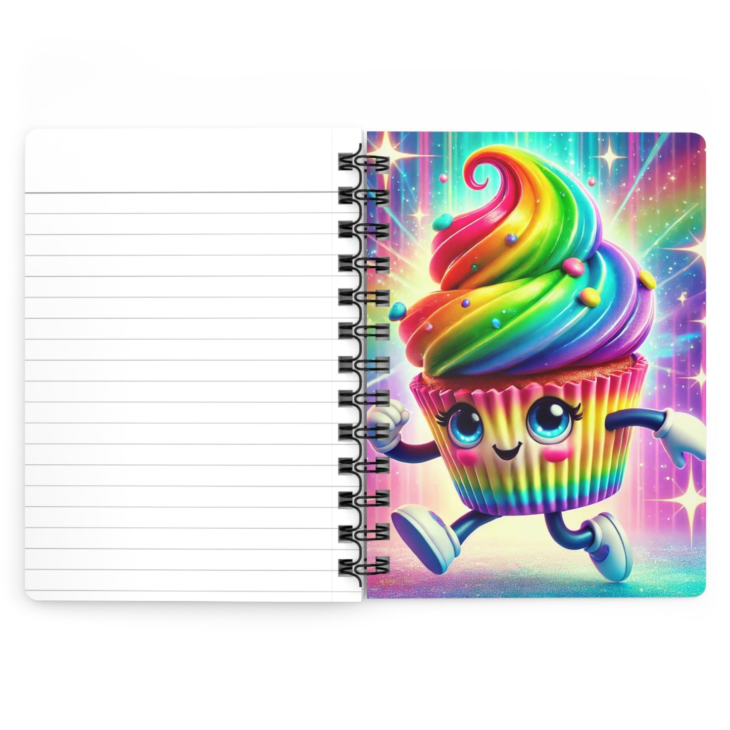 Rainbow Smiles Cupcake Spiral Bound Journal
