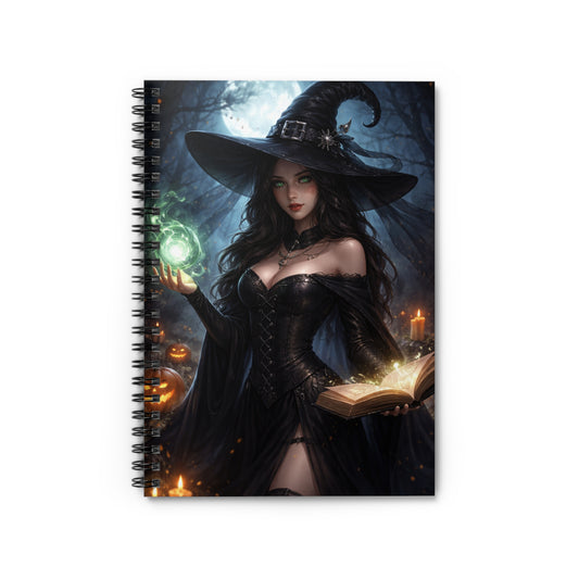 Moonlit Witch Spiral Notebook – Ruled Line Journal for Notes, Lists & Spells