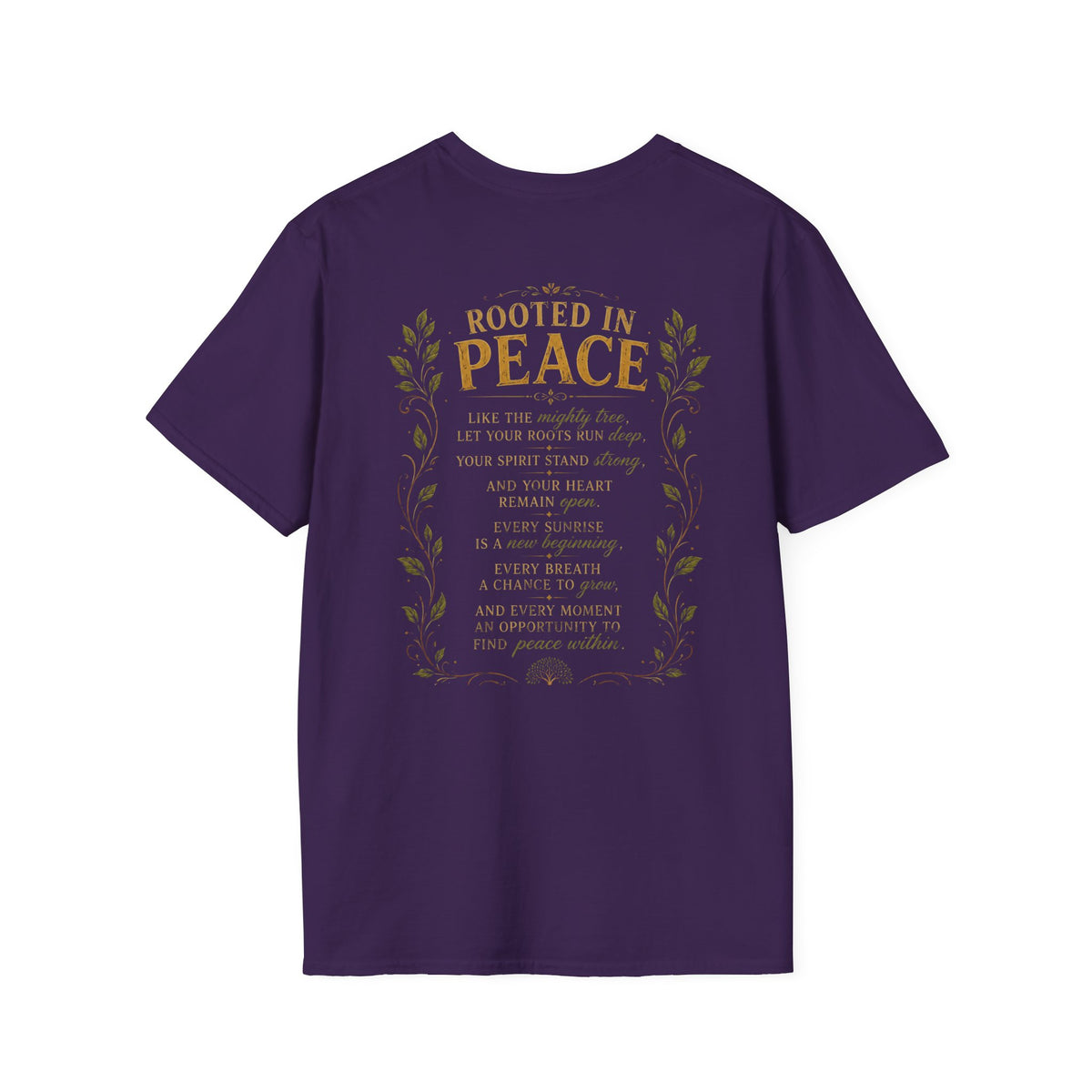 Tree of Serenity "Rooted in Peace" Unisex Softstyle T-Shirt