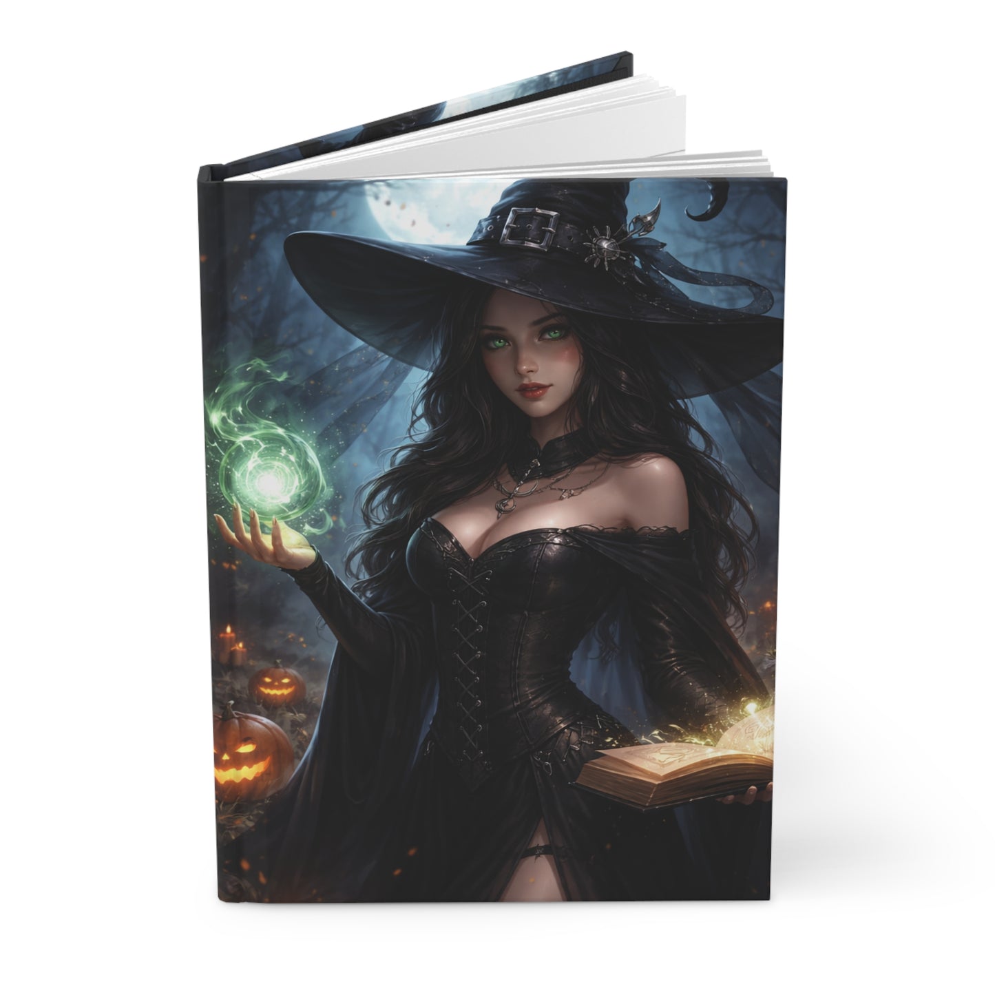 Moonlit Witch Spellbound Journal – Matte Hardcover Grimoire Notebook