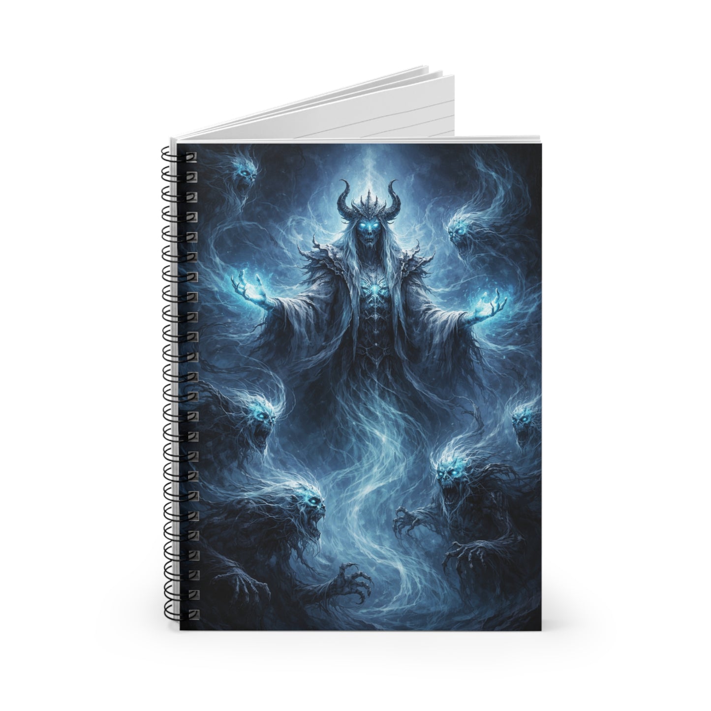 Ghostly Spirit God Spiral Notebook – Ruled Line Dark Fantasy Journal (6" x 8")