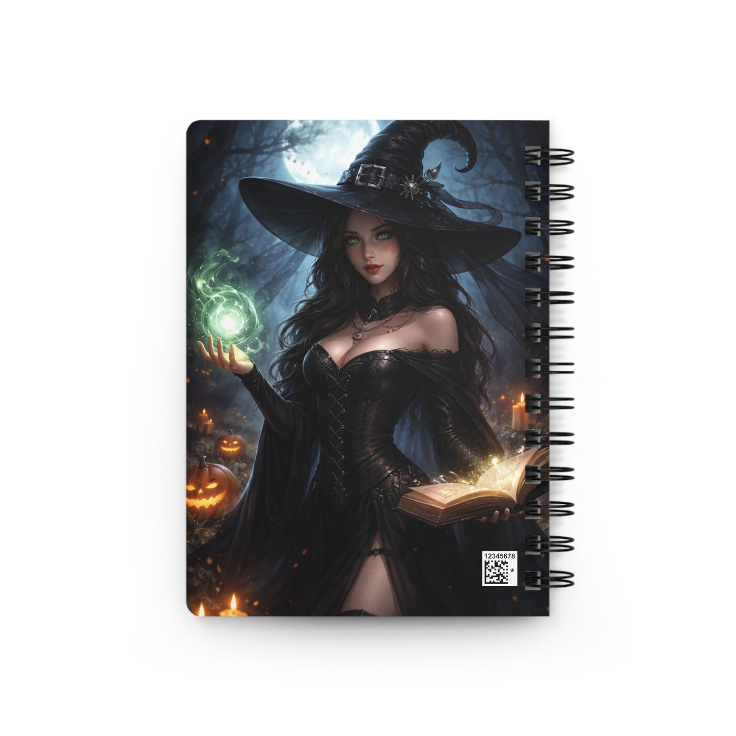 Enchanted Moonlit Witch Spiral Journal