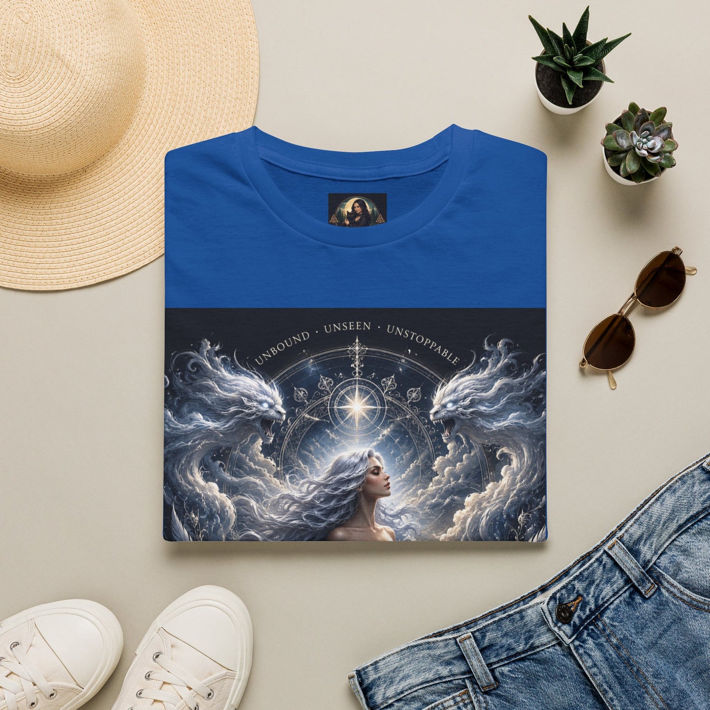 Daughter of the Wind – Celestial Air Goddess Fantasy Unisex Softstyle T-Shirt