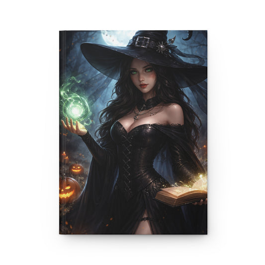 Moonlit Witch Spellbound Journal – Matte Hardcover Grimoire Notebook