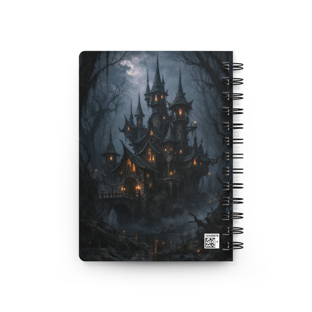 Spiral Bound Journal – Gothic Moonlit Castle in an Enchanted Forest