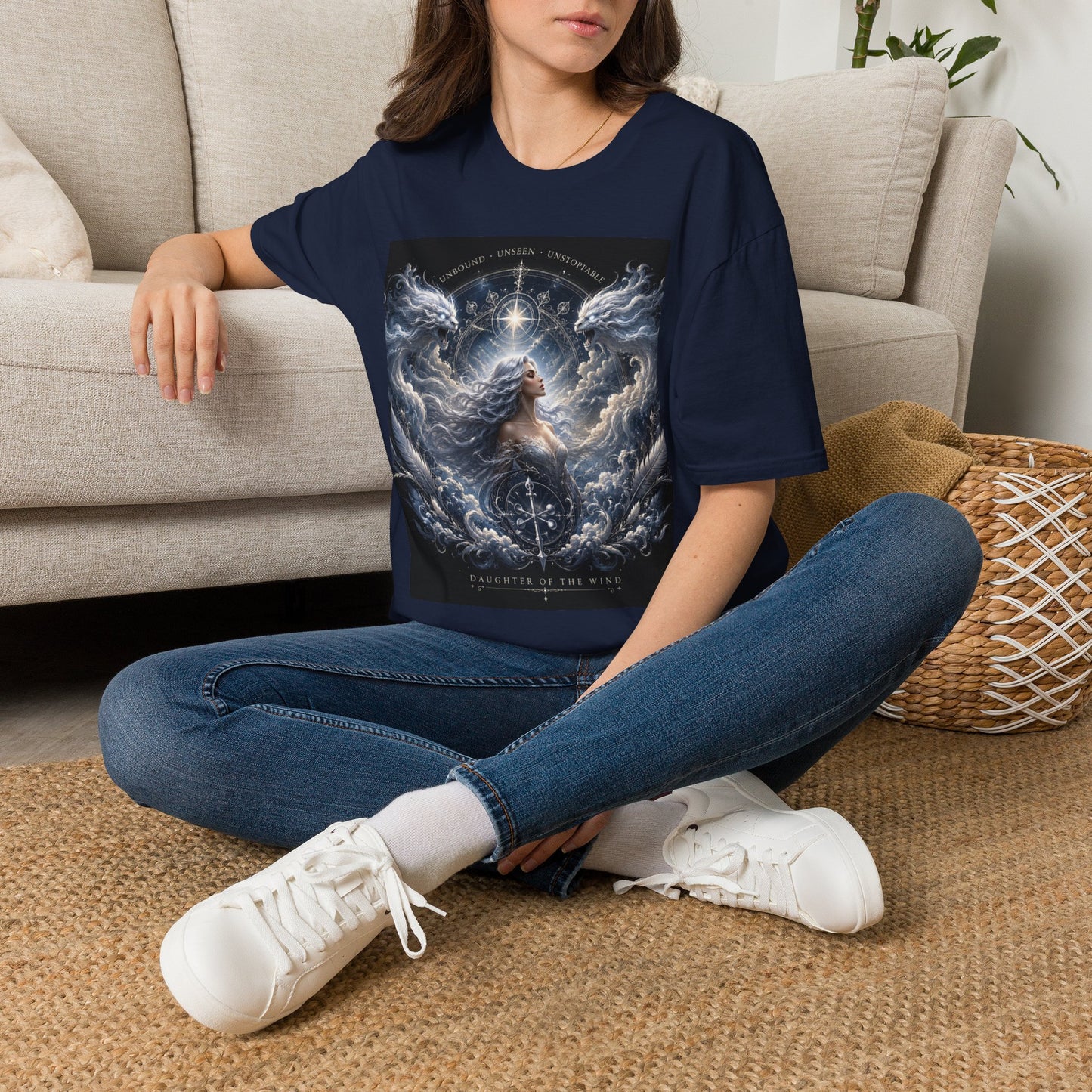 Daughter of the Wind – Celestial Air Goddess Fantasy Unisex Softstyle T-Shirt