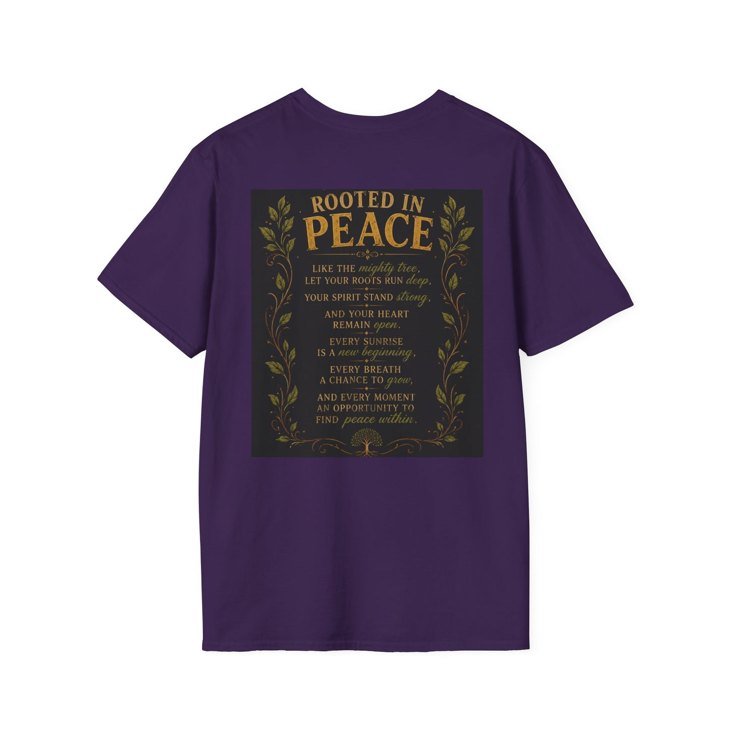 Tree of Serenity "Rooted in Peace" Unisex Softstyle T-Shirt