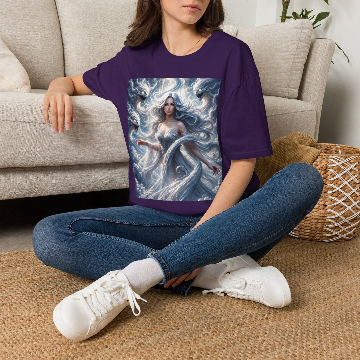 Air Goddess Surrounded by Celestial Wind Spirits Unisex Softstyle T-Shirt