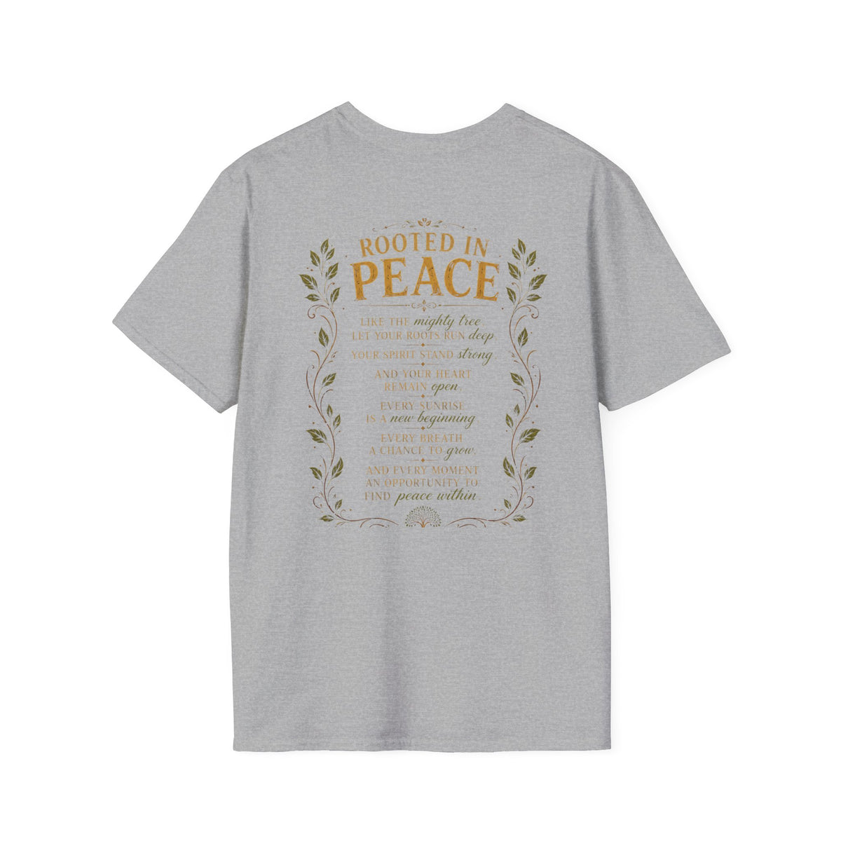 Tree of Serenity "Rooted in Peace" Unisex Softstyle T-Shirt