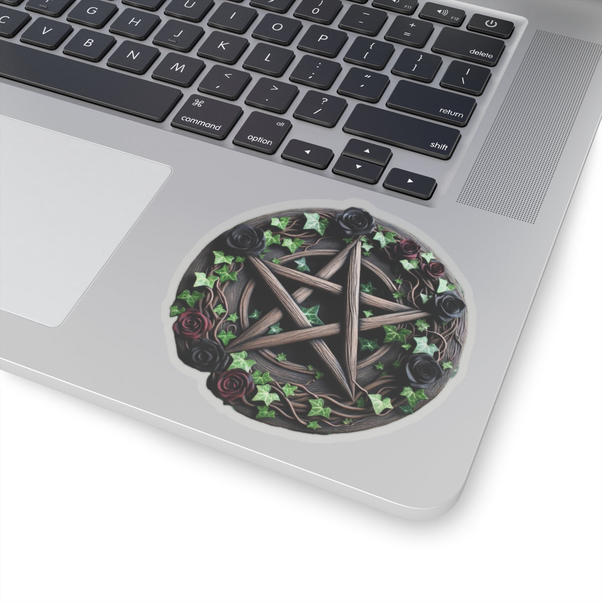 Sticker Set - Wood Pentacle with Red and Black Roses and Ivy