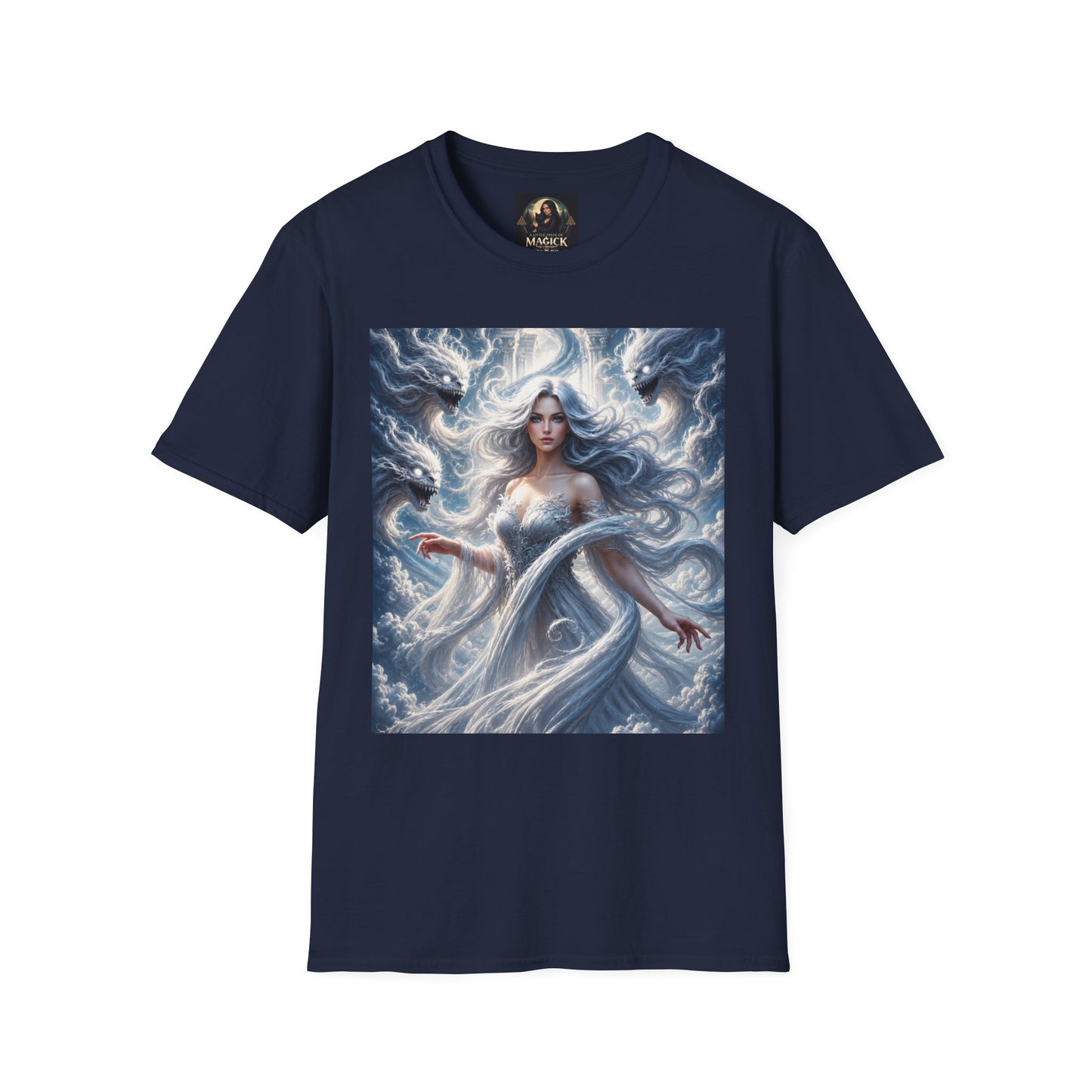 Air Goddess Surrounded by Celestial Wind Spirits Unisex Softstyle T-Shirt