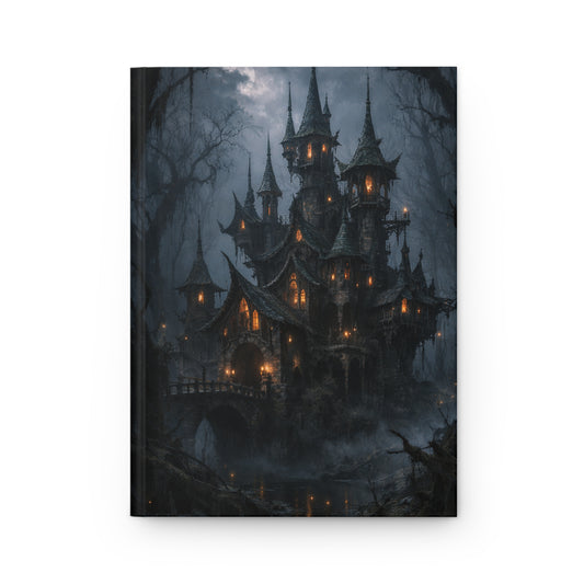 Hardcover Journal Matte – Gothic Moonlit Castle in an Enchanted Forest